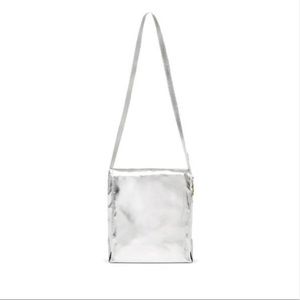 Metallic Silver Crossbody Bag